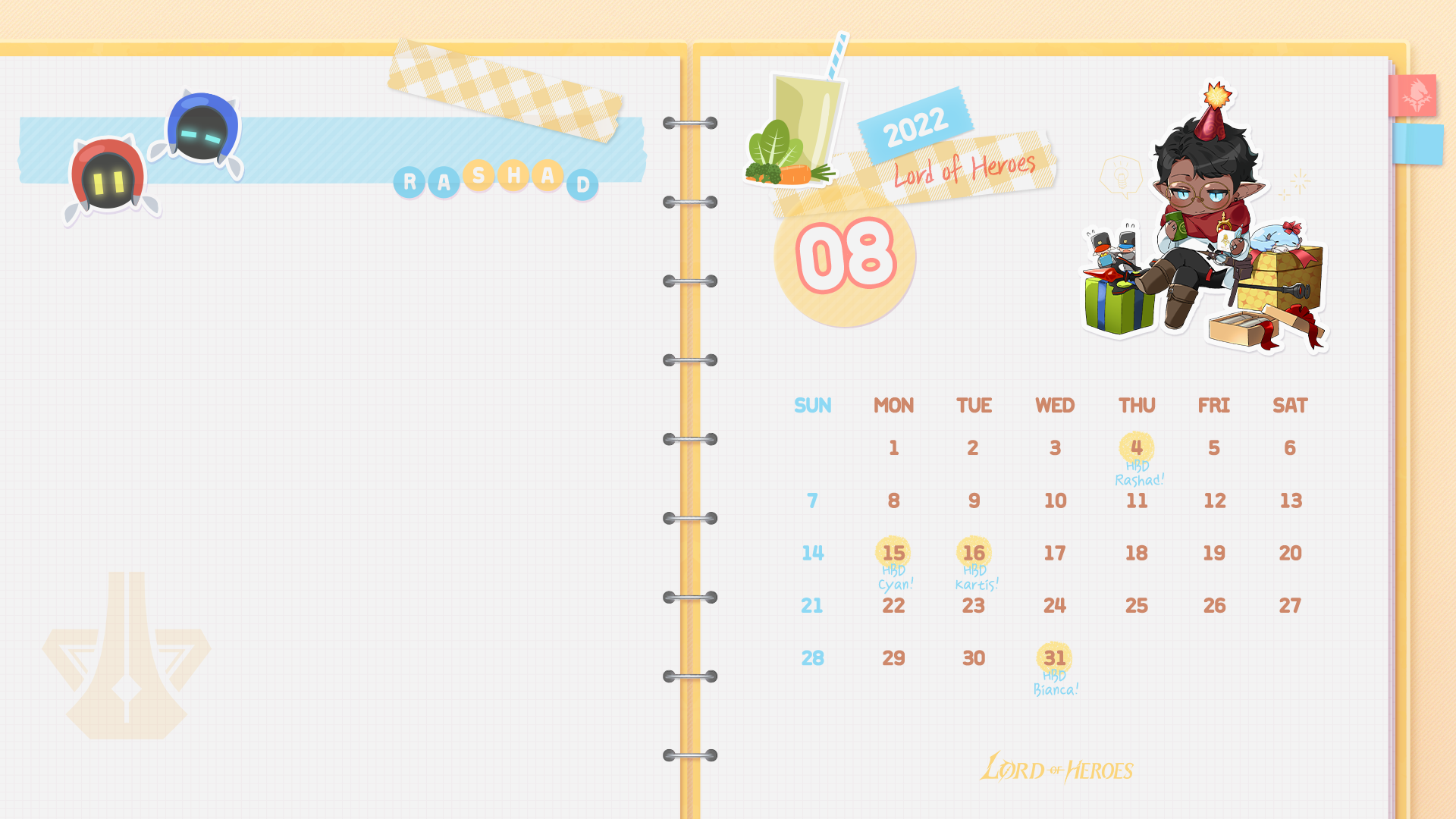 [로페이퍼] 로드 오브 히어로즈 월페이퍼 8월호