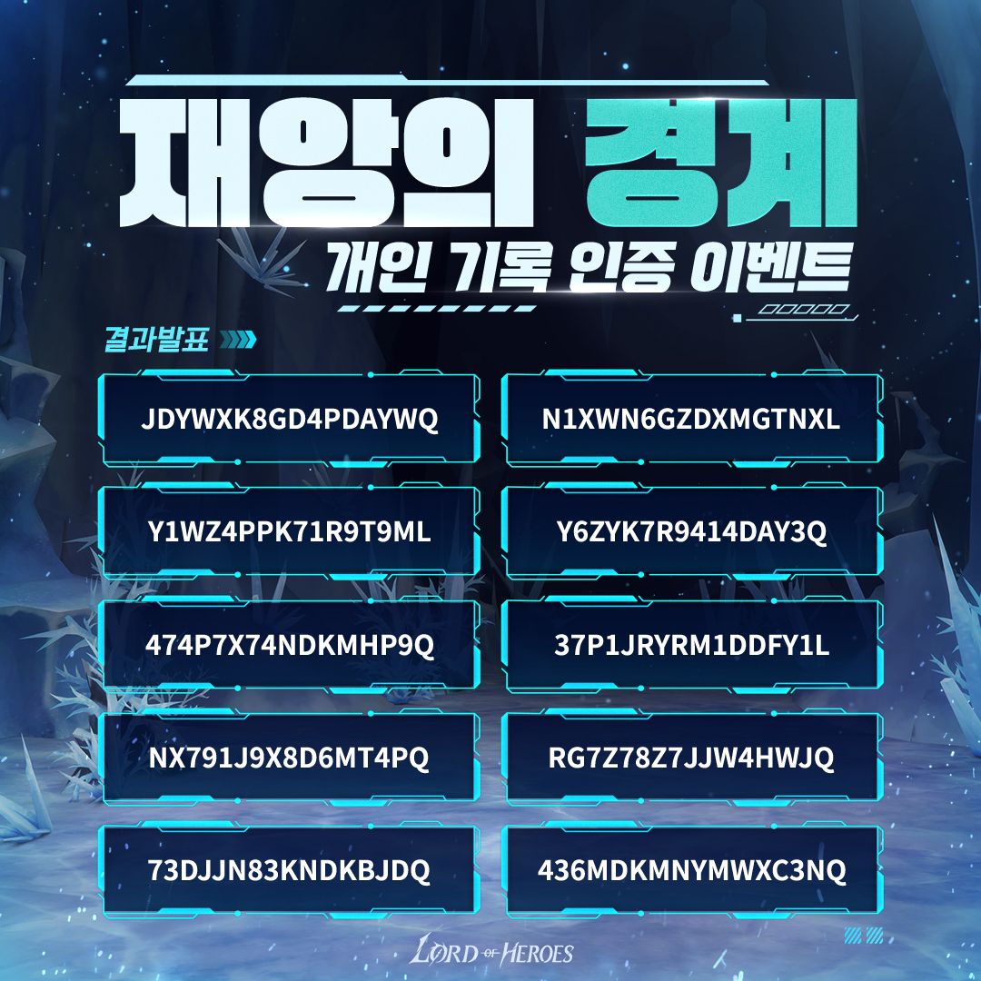 [결과 발표] ‘재앙의 경계’ 개인 기록 인증 이벤트 결과발표